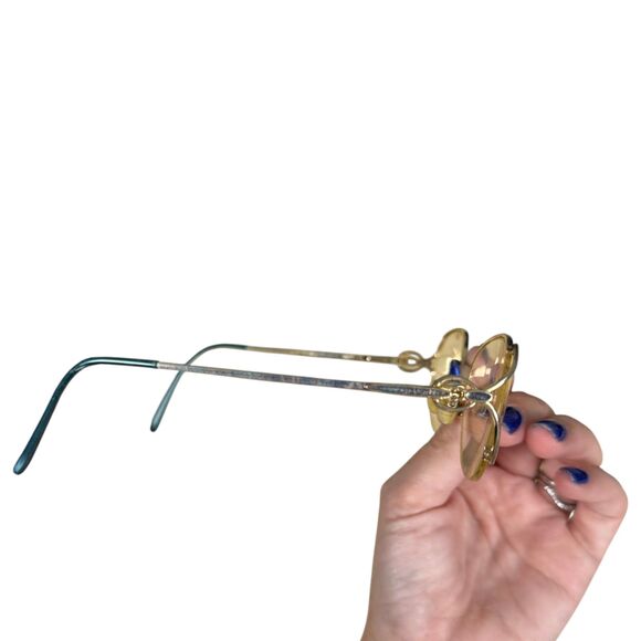 Tura Gold Green Metal Frame Japan 681 Eyeglasses Glasses – Needs Lenses - Picture 5 of 6